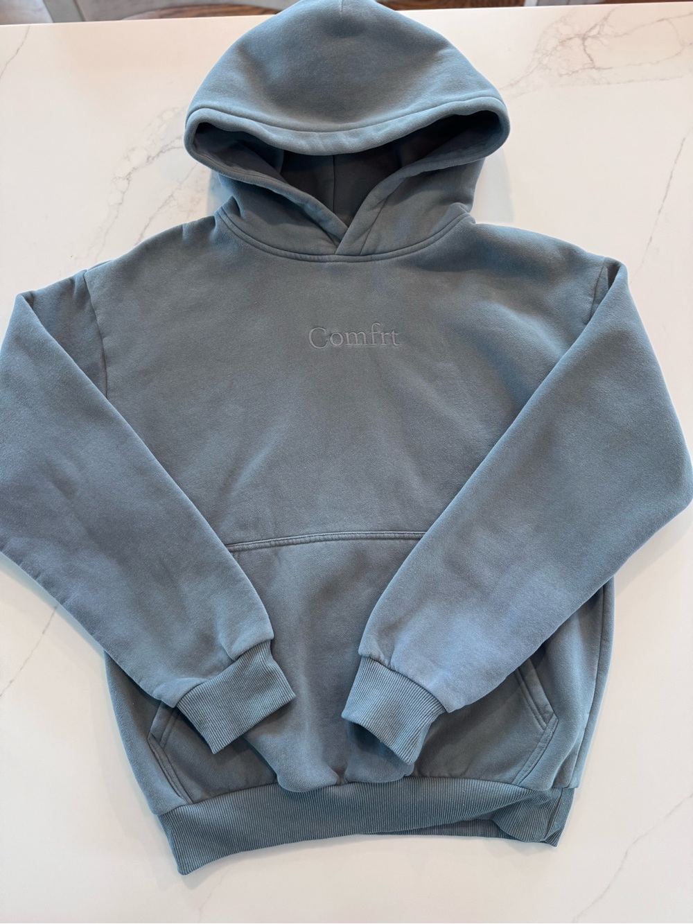 Comfort Embroidered Slate Hoodie - Unbranded